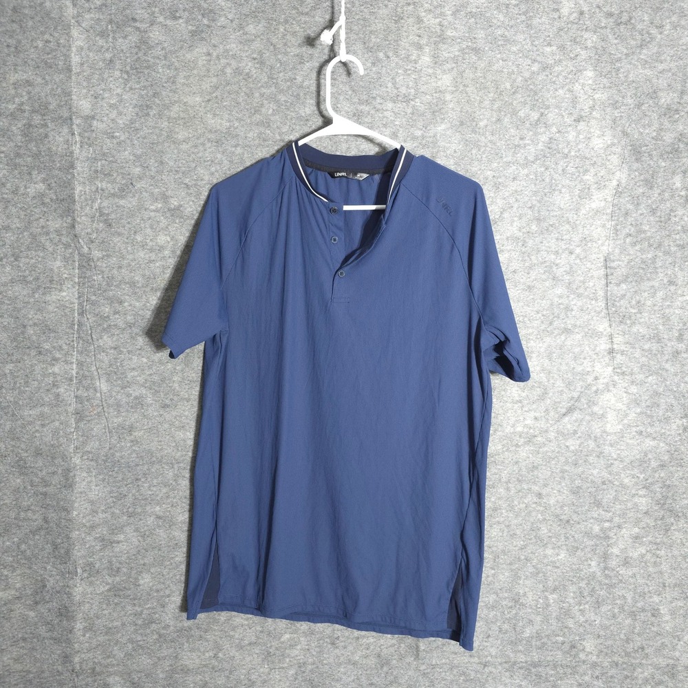 UNRL Henley Polo Mens M Blue 124th US Amateur Hazeltine Player Exclusive Raglan